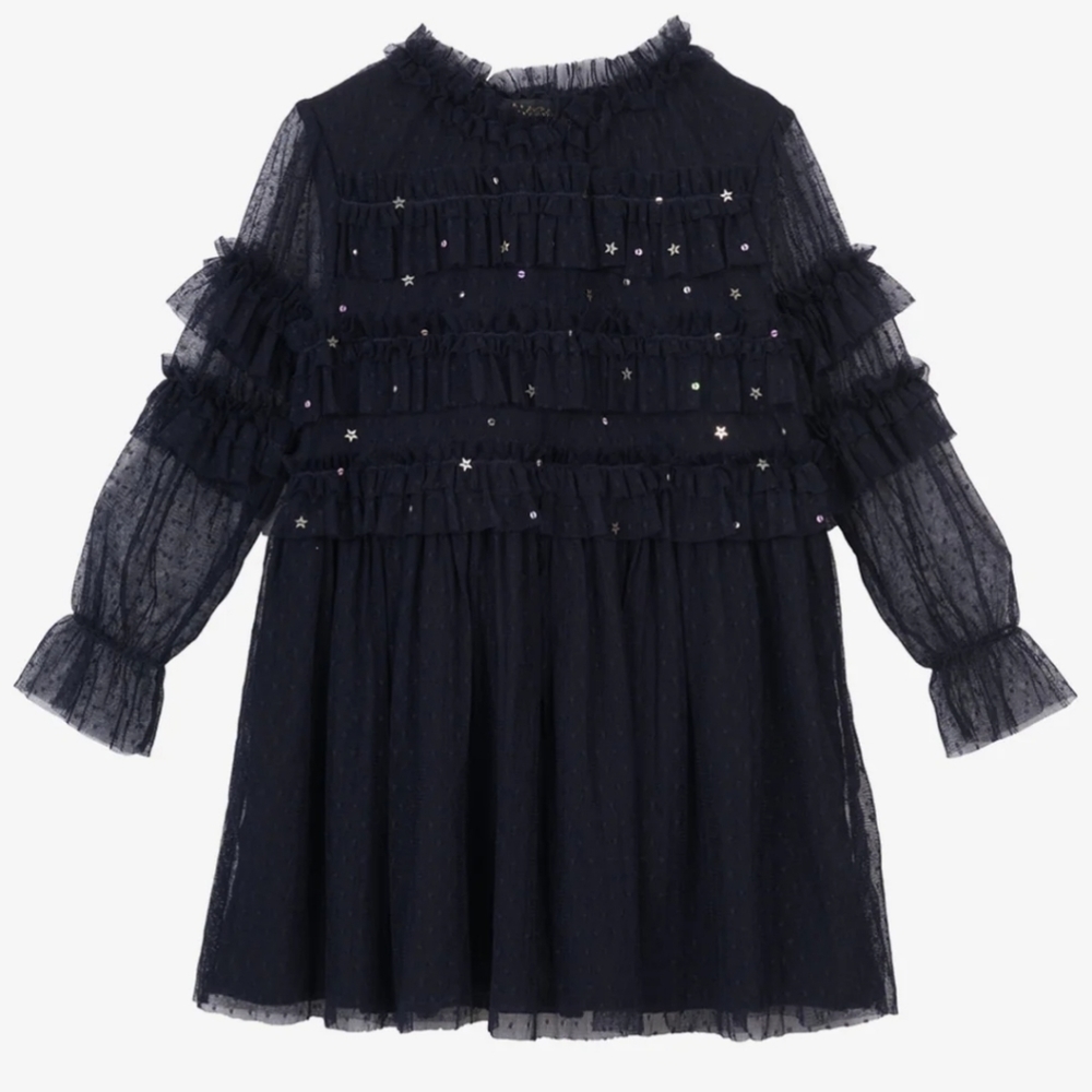Velveteen Luna Girls Dress - Blackcurrant 4T